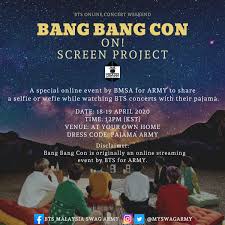 15 livestream concerts performances to catch online during this. Bts Malaysia Swag Army On Twitter Hi Fellow Armys According To Bts Online Concert This Weekend We Are Glad To Announce We Also Held A Special Online Event Bang Bang Con