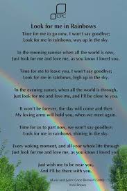 Look For Me In Rainbows Pet Bereavement Poem Bereavement Quotes Grieving Quotes Grandad Quotes