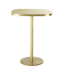 table a manger haute en metal coloris laiton 1 2 personnes l40 louxor maisons du monde table a manger haute table a manger table bistrot