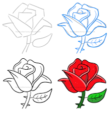 How To Draw A Cartoon Rose In 2020 Flower Drawing Tutorials Flower Drawing Roses Drawing