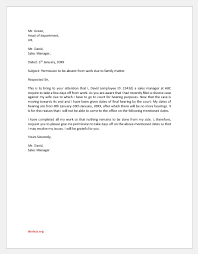 To write a great letter, avoid errors. Letter Of Permission To Be Absent Due To Family Matter Document Hub