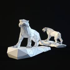 3d Sculpture Saber Toothed Tiger Model Sculpture French Bulldog Art Big Cats Art