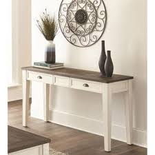 Carly Dark Oak White Sofa Table White Sofa Table Wood Sofa Table Sofa Table Decor