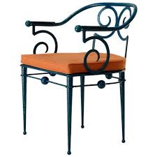 Set of 4 modern industrial iron metal dinning chairs bar chair indoor outdoor. French Art Deco Wrought Iron Chair In The Style Of Poillerat Circa 1930s For Sale At 1stdibs