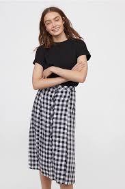 Black And White Checkered Skirt H M Pdp Check Skirt Calf Length Skirts Dress Up Shoes