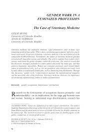 Pdf Gender Work In A Feminized Professionthe Case Of Veterinary Medicine