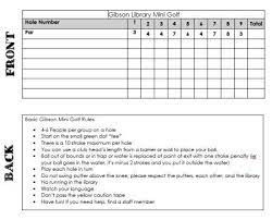 Mini Golf Score Card Rules Golf Rules Golf Scorecard Golf School