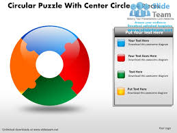 Circular Puzzle Pie Chart With Center Circle 4 Pieces Power