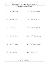 Tougher examples of solving quadratic equations by factoring. Solving Quadratic Equations By Factoring Practice Problems