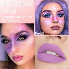 evpct 5Pcs Lavender Baby Pink Rose red Violet Plum purple Matte Liquid  Lipstick