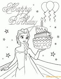 Everybody loves frozen and its loveable anna and elsa. Elsa And Birthday Cake Coloring Pages Cartoons Coloring Pages Free Printable Coloring Pages Online