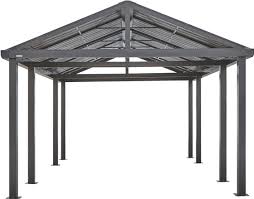 Steel trusses offer increased strength, faster installation, and a longer life compared to wood frame pole barn trusses. Sojag Samara 12x20x7 Metal Carport Kit Gray 500 9165838