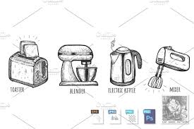 Set Of Household Appliances Cooking Tools Kitchen Appliance Set Household Appliances