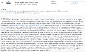 Find visit today and find more results. Amex Offer Universal Studios Orlando Vacation Package Spend 500 Receive 100 Statement Credit Doctor Of Credit