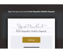 Mobile check deposit is available for all of your basic checks deposits, ex: Mobile Banking Security First Republic Bank