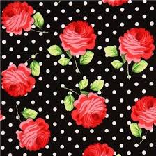 Black And White Polka Dot Background Black Michael Miller Fabric White Polka Dots And Rose Fabric Black And White Roses Polka Dot Background Fabric Flowers
