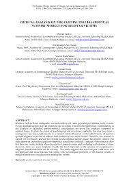 Leveomkostningerne i hoteller hotel uitm shah alam afhænger af dato, pris, antal gæster og andre parametre. Pdf Critical Analysis On The Existing Psycho Spiritual Support Models For Disaster Vic Tims