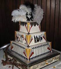 Art Deco Wedding Cake By Geralyn1955 Cake Covered In White Chocolate Art Deco Wedding Cake Art Deco Cake Art Deco Wedding Cake Topper