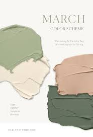 Earthy Paint Color Scheme In Grass And Olive Greens Peachy Mauve Blush And Warm White Interiorpaint Paint Colors For Home Paint Color Schemes March Colors