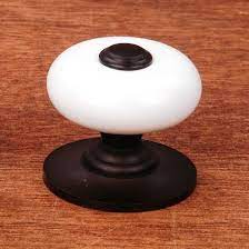It coordinates with the rest of the stone harbor contemporary square cabinet hardware collection. Rk International Ck 316 Rb Porcelain Cabinet Knob Large Fat Round White W Oil Rubbed Bronze Tip Oil Rubbed Bronze Base 1 1 4 Dia Decorative Hardware Cabinet Door Shutter