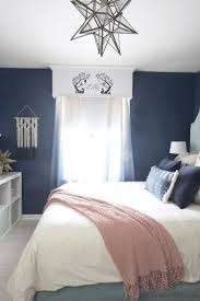 Dark Blue Teenage Girl Room With Ombre Curtains And Moravian Star Pendant Teenagegirlbedroomdesigns Blue Bedroom Decor Girls Blue Bedroom Blue Girls Rooms