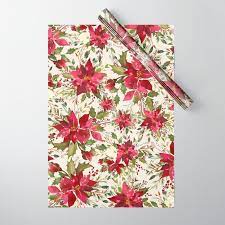 Poinsettia Flower Of The Holy Night Wrapping Paper Magic Dreams Poinsettia Flower Gift Wrapping Paper Christmas Cards To Make