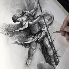 Pin By Lepi Hel Ve Tica On Statues Archangel Michael Tattoo Sketch Tattoo Design St Michael Tattoo