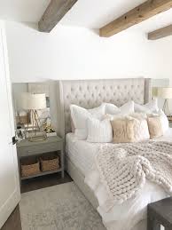 Modern farmhouse is all about mixing comfortable furniture with salvaged materials like reclaimed wood. Modern Farmhouse Bedroom Styled By Kasey