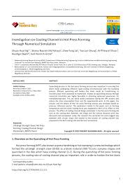 Lee chuan guan steel sdn.bhd. Pdf Investigation On Cooling Channel In Hot Press Forming Through Numerical Simulation