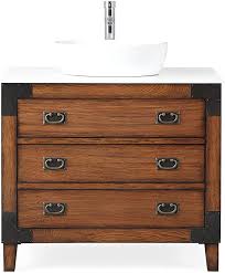 As one of the most distinctive fixtures in any bathroom, the right asian vanity can give your whole bathroom an exotic look, even if your other choices aren't. 36 Asian Inspired All Wood Construction Akira Vessel Sink Bathroom Vanity Cf35535 Amazon Com