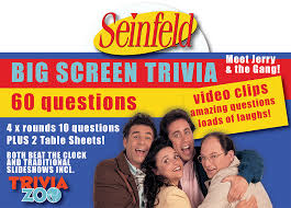Are you one of those who binge watches seinfeld and can't get enough? Trivia Zoo Seinfeld Quiz Big Screen Trivia