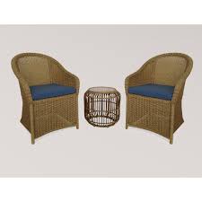 Maybe you would like to learn more about one of these? Hampton Bay Florence 3 Piece Wicker Outdoor Bistro Set With Blue Cushion The Home Depot Canada