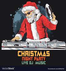 Santa Claus Dj Christmas Music Party 2 Royalty Free Vector
