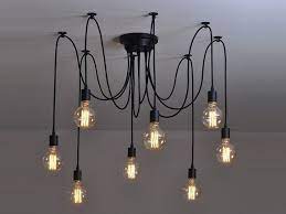 Where industrial pendant lighting works best while most believe this style of hanging light is primarily designed for commercial locations like large restaurant kitchens, warehouses or gyms, these fixtures have no problem fitting in quite nicely in residential spaces. Spider Chandelier 3 15 Pendant Light Industrial Lighting Etsy Retro Chandelier Vintage Pendant Lamp Chandelier Pendant Lights