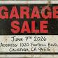 2026 Garage Sale - Calistoga