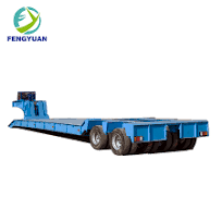 High Quality 2 Lines 4 Axles Lowbed Trailer Four Axles 60ton 80 Tons Low  Bed Mining Trailer