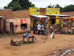 Black And White Coat Of Arms Zambia Rural Marketplace In Zambia Tuck Shops Zambezi Zambia Africa