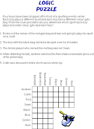 They use the clues and the organizer grid to solve the puzzle. Sports Logic Puzzle Logic Puzzles Critical Thinking Activities Logic Problems