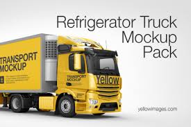 Truck Hq Mockup Pack In Handpicked Sets Of Vehicles On Yellow Images Creative Store