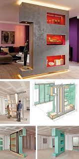 Divisorio In Cartongesso Fai Da Te Pareti Divisorie Casa Arredamento Soggiorno Angolo Cottura Colonne Da Arredamento