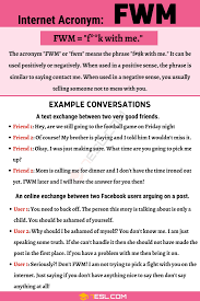 Fwm Meaning How Do You Define The Texting Abbreviation Fwm 7 E S L In 2020 English Lessons Meant To Be Texts