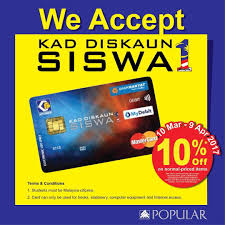 Kads1m boleh diambil walaupun email tidak diterima ! Popular Book Co M Sdn Bhd No More Vouchers Kads1m Mydebit Kad Diskaun Siswa 1 Malaysia Mydebit Is Accepted At Popular Now Reap Benefits From Spending It On Books Stationery And