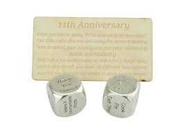 Made completely from aluminum, this 11 inch rose was made with 10th wedding anniversaries in mind. 11 Year Anniversary Metal Date Dice Create A Unique 11th Anniversary Date Night Buy Online In Andorra At Andorra Desertcart Com Productid 158301512
