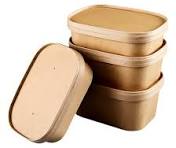 Eco Friendly Packaging Takeaway Takeout Square Salad Bowls Paper Food  Container with Lid Disposable Cutlery Kraft Paper Square Bowl
