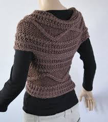 Hand Knit Sweater Cross Sweater Capelet And Neck Warmer In Mocha S M Only Sweaters Hand Knitted Sweaters Cross Sweater