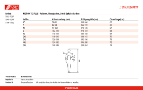 Nitras Safety Products Size Charts Purchase Online