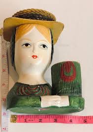 Buy 1960s Mod Paper Mache Lady Head Lipstick Pincusion Bust Gemma Taccogna  Style Royal Sealy Japan Folk Art Lady Head Bust Papier Mache AS IS Online  in India