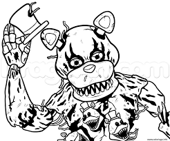 Coloriage Draw Nightmare Freddy Fazbear Five Nights At Freddys Fnaf  Coloring Pages Dessin FNAF à imprimer