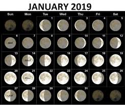January 2019 Moon Phases Calendar Moon Phase Calendar New