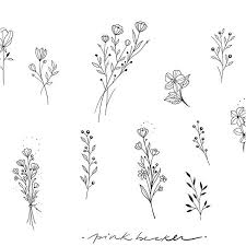 Simple Flower Of The Month Of Each Sister Tattooinspiration Click To See More Small Flower Drawings Wildflower Tattoo Flower Tattoo Designs